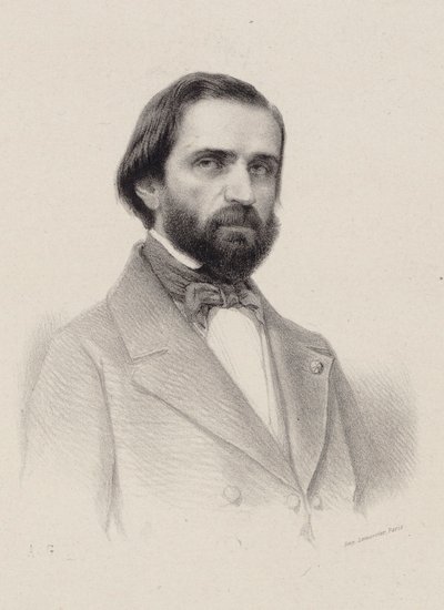 Porträtt av kompositören Giuseppe Verdi 1813-1901, ca. 1850. av Unbekannt