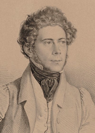 Porträtt av kompositören Joseph Lanner 1801-1843, 1830. av Unbekannt