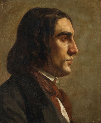 Porträtt av kompositören Robert Schumann 1810-1856, ca. 1840. av Unbekannt