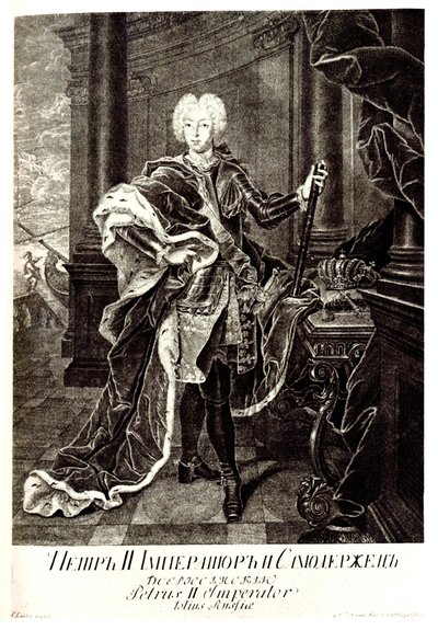 Porträtt av tsaren Peter II av Ryssland 1715-1730 av Unbekannt
