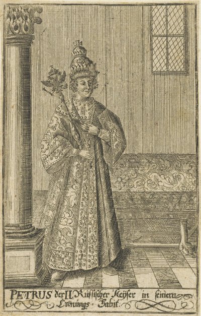 Porträtt av tsaren Peter II av Ryssland 1715-1730, ca 1730. av Unbekannt