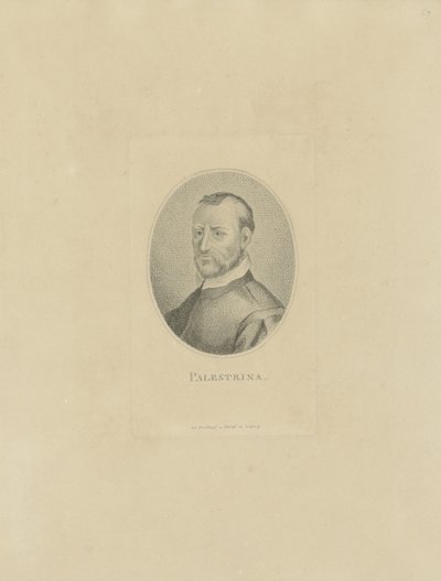 Porträtt av kompositören Giovanni Pierluigi da Palestrina 1526-1594, ca. 1800. av Unbekannt