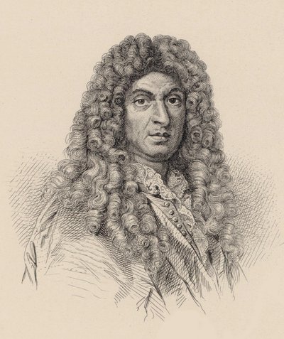 Porträtt av kompositören Jean-Baptiste Lully 1632-1687. av Unbekannt
