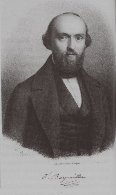 Porträtt av kompositören Johann Friedrich Franz Burgmüller 1806-1874, ca. 1840 av Unbekannt