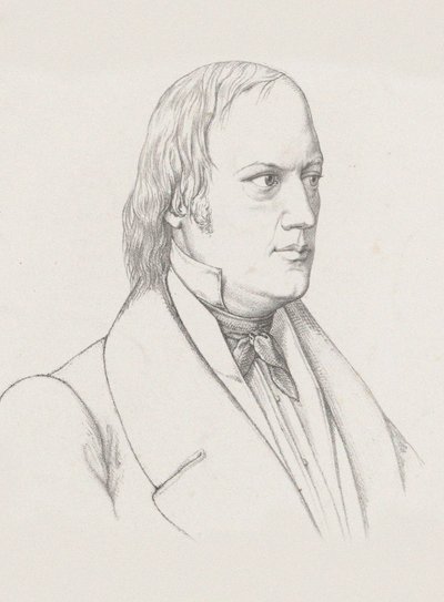 Porträtt av dirigenten och kompositören Johann Nepomuk Schelble 1789-1837, ca. 1830-1840. av Unbekannt