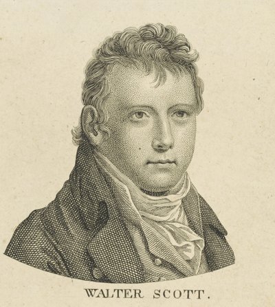 Porträtt av den historiska romanförfattaren och poeten Sir Walter Scott 1771-1832, ca. 1800. av Unbekannt