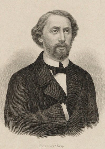 Porträtt av pianisten och kompositören Julius Schulhoff 1825-1898, 1860. av Unbekannt