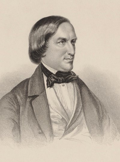 Porträtt av pianisten och kompositören Karl August Krebs 1804-1880. av Unbekannt