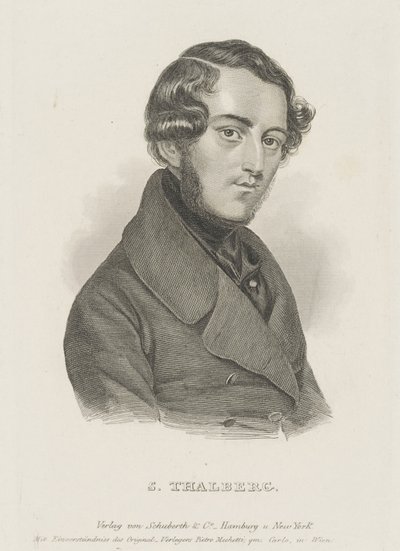 Porträtt av pianisten och kompositören Sigismund Thalberg 1812-1871, ca. 1850. av Unbekannt