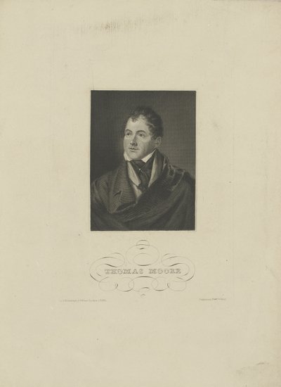 Porträtt av poeten Thomas Moore 1779-1852, 1830-talet. av Unbekannt
