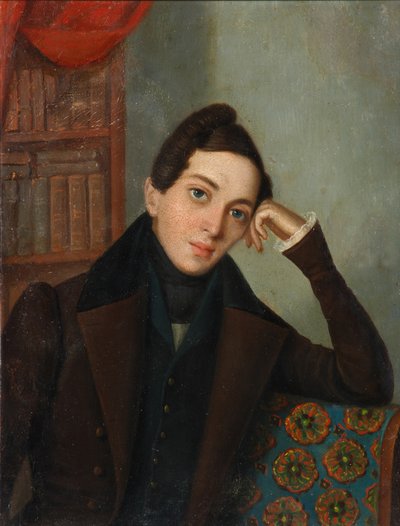 Porträtt av poeten Yevgeny Abramovich Baratynsky 1800-1844, 1820-talet av Unbekannt