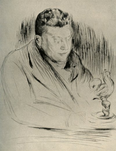 Porträtt av skulptören Alfred Gilbert, 1908. av Unbekannt