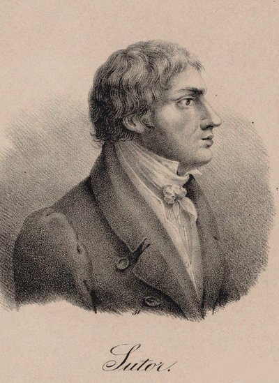 Porträtt av sångaren och kompositören Wilhelm Sutor 1774-1828, ca 1825. av Unbekannt