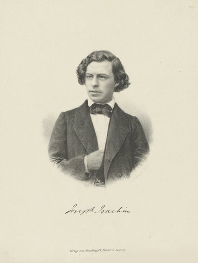 Porträtt av violinisten och kompositören Joseph Joachim 1831-1907, ca 1855. av Unbekannt