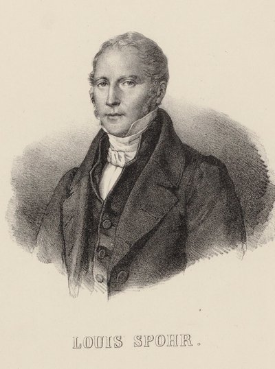 Porträtt av violinisten och kompositören Louis Spohr 1784-1859, ca. 1840. av Unbekannt