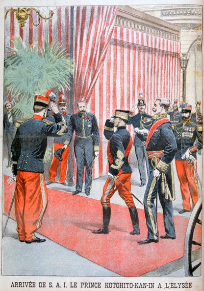 Prins Kotohito Kan anlände till Élysée-palatset, Paris, 1900 av Unbekannt
