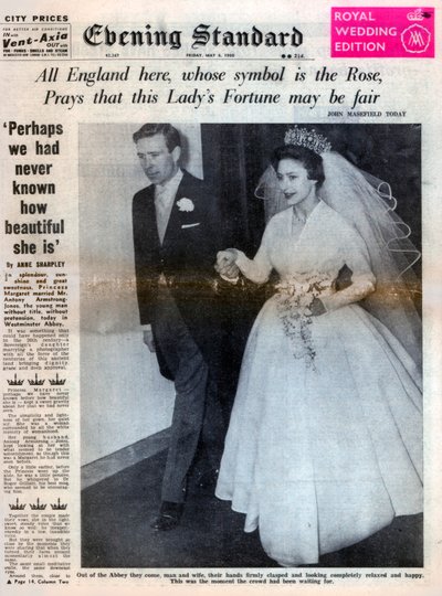 Prinsessan Margaret gifte sig med Antony Armstrong-Jones den 6 maj 1960 av Unbekannt
