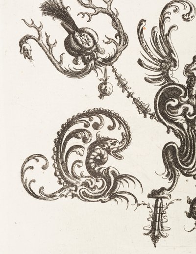 Tryck, tavla 48, från New Grotteßken Buch (New Grotesque Book), 1610 av Unbekannt