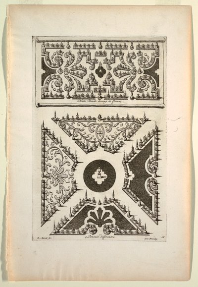 Tryck, Platte Bende de coup de Fleurs (Flat Band of Flowers, Five Different Variations) av Unbekannt