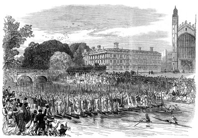 Procession av båtar vid Cambridge, 1870 av Unbekannt
