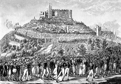 Procession till Hambach slott den 27 maj 1832. av Unbekannt