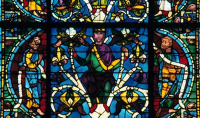 Profet, målat glas, Chartres katedral, Frankrike, 1145-1155 av Unbekannt