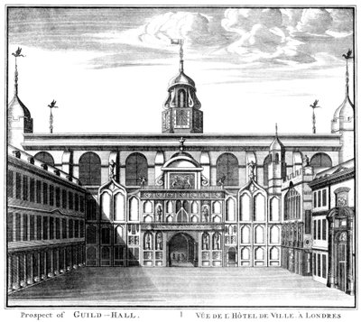 Prospect of Guildhall, City of London, 1886 av Unbekannt