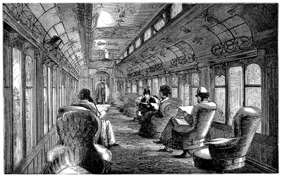 Pullman salongbil på Midland Railway, England, 1876 av Unbekannt