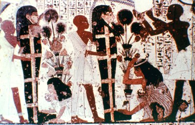 Rening av mumier, detalj från en tempelväggmålning, Thebe, Egypten av Unbekannt