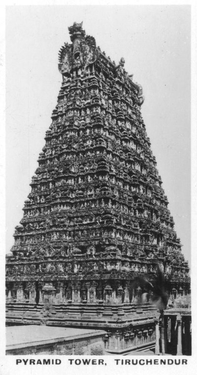Pyramid Tower, Tiruchendur, Tamil Nadu, Indien, c1925 av Unbekannt