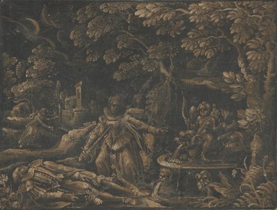 Pyramus och Thisbe, ca. 1580 av Unbekannt