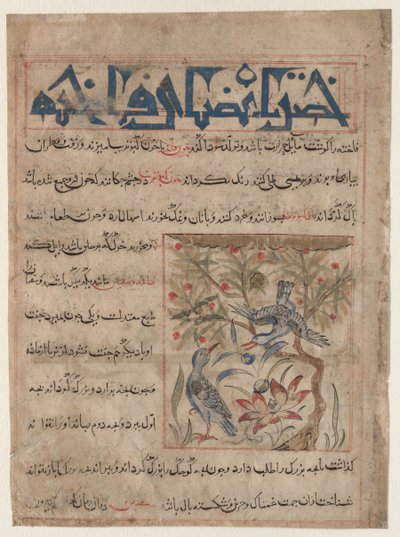 Egenskaper av Ringdoves recto, Om fördelarna med vaktar verso..., c. 1300. av Unbekannt