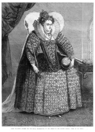 Drottning Elizabeth klädde sig för den kungliga tacksägelsen på den spanska armadans nederlag, 1872 av Unbekannt