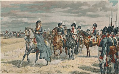 Drottning Louisa granskar den preussiska armén, 1896 av Unbekannt