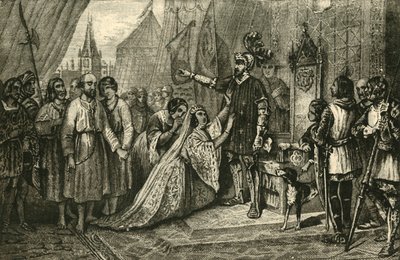 Drottning Philippa i förbön för medborgarna i Calais, 1347, 1890. av Unbekannt