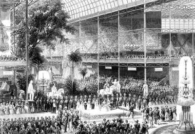 Drottning Victoria öppnar den stora utställningen, Crystal Palace, London, 1 maj 1851 av Unbekannt