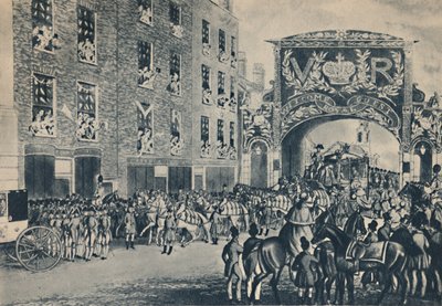 Drottning Victorias entré till staden på väg till Guildhall, 9 november 1837, 1948. av Unbekannt