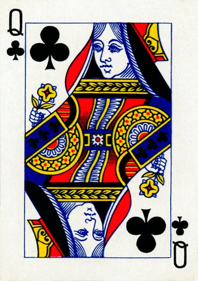 Queen of Clubs från en kortlek med Goodall & Son Ltd.-spelkort, c1940 av Unbekannt