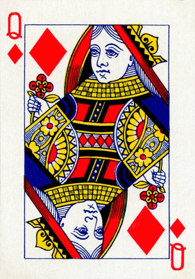 Queen of Diamonds från en kortlek med Goodall & Son Ltd.-spelkort, c1940 av Unbekannt