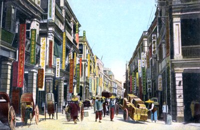 Queens Road Central, Hong Kong, Kina, ca 1900-talet av Unbekannt