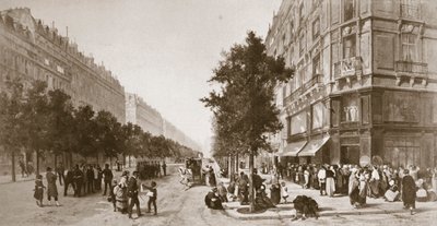 Kö utanför en livsmedelsbutik, belägringen av Paris, fransk-preussiska kriget, 1870-1871 av Unbekannt
