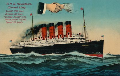 R.M.S. Mauretanien. Cunard Line, ca 1930-talet. av Unbekannt