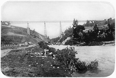 Järnvägsbron över Mallecofloden, Arucania, 1911 av Unbekannt