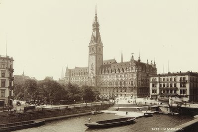 Hamburgs stadshus. Omkring 1900 av Unbekannt