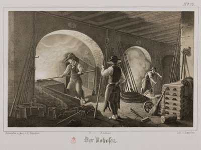 Råmaterialbearbetning, metallurgismidning av ädelmetall, Tyskland, ca 1851 av Unbekannt
