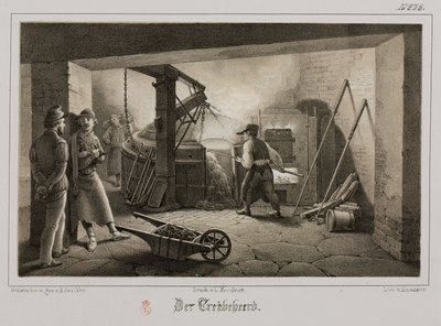 Råmaterialbearbetning, Metallurgy Foundry, Tyskland, ca 1851 av Unbekannt