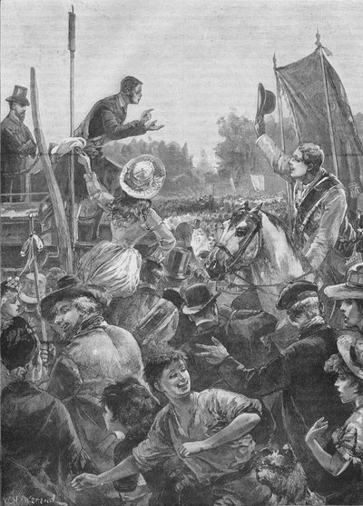 Reformdemonstration i Hyde Park, London, 1800-talet 1906 av Unbekannt