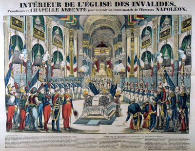 Rester av Napoleon I förs till Les Invalides i Paris, 15 december 1840, 1800-talet av Unbekannt