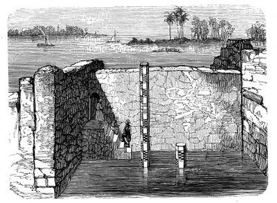 Rester of a Nilometer, en gammal anordning för att mäta den årliga översvämningen av Nilen, c1885 av Unbekannt