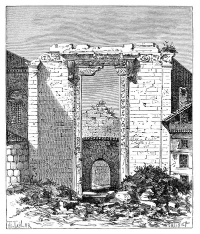 Rester av Augustus- och Roms tempel, Ancyra Ankara, Turkiet, 1895 av Unbekannt